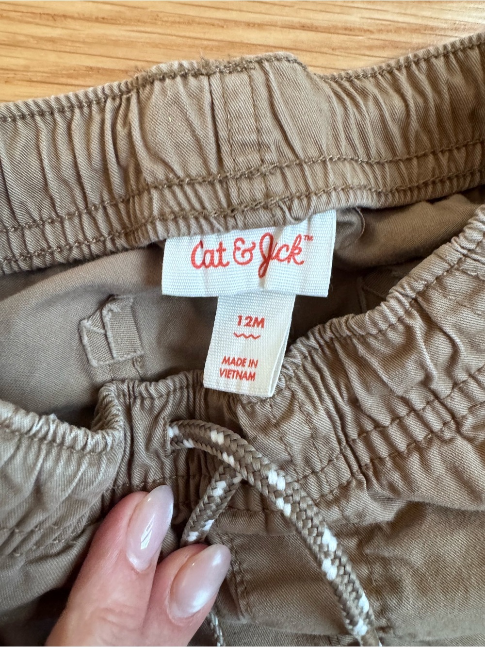 Cat & Jack Khaki Pull-On Elastic Waist Shorts - Picture 2 of 3